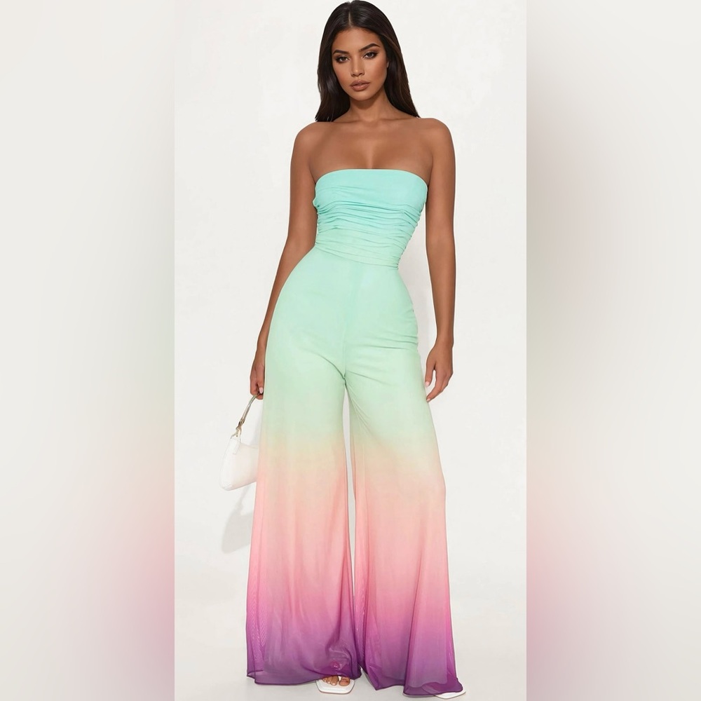 Fashion Nova Sipping Mai Mesh Jumpsuit
